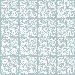 Orient classic blue and white pattern. Seamless abstract background with vintage diagonal elements. Orient background