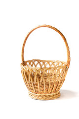 Fototapeta na wymiar Empty bamboo basket isolated on white background.