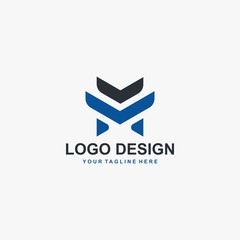Letter M logo design vector. Abstract logo design concept for business company.