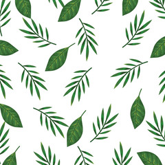 Naklejka na ściany i meble ecology leafs plants and branches nature pattern