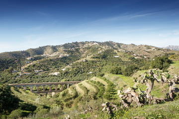 Almunecar aqueduct set in landscape