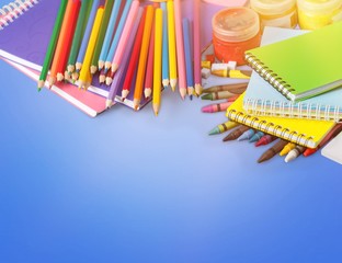School supplies for education, place for text