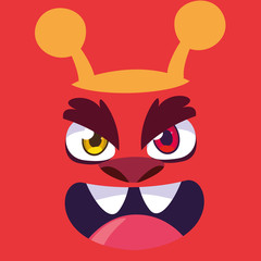 Red monster cartoon design icon vector ilustration