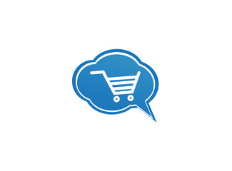 Cart for shopping symbol a shape online shop in market or store for logo designin chat icon, ecommerce