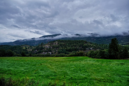 View of Gardnos crater in Meteorite Park near Nesbyen, Norway