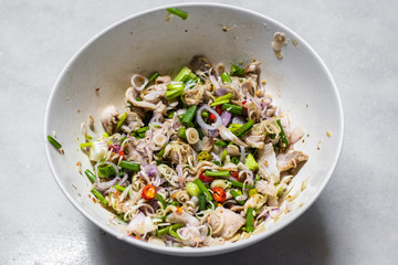 Spicy Beaf Salad with Lemongrass. Thai Food Menu Style.