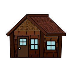 Obraz na płótnie Canvas log cabin house isolated icon