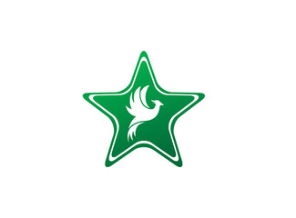 Phoenix flying bird and eagle open wings Logo Design illustration in the shape