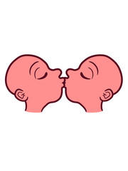 lesben homosexuell jungs 2 frauen cool design frau mit glatze kopf küssen kuss schön hübsch mädchen girl weiblich comic cartoon clipart