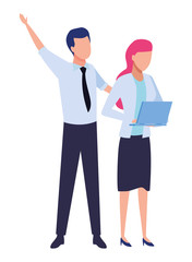 Business partners with documents