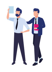 Businessmen partners with documents