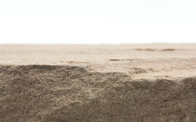 Stone and Rock empty table front of blurred white background, for product display, Blank for mockup design..
