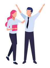 Business partners with documents