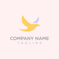 peaceful flying dove logo design with colorful concept