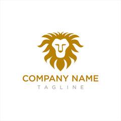 elegant and luxury lion head logo design
