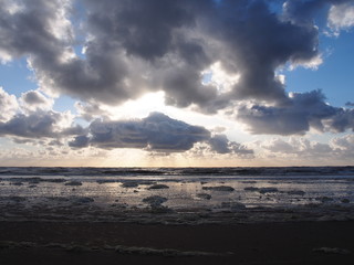North Sea beach in the later afternoon (Zandvoort aan Zee, North Holland, The Netherlands)	