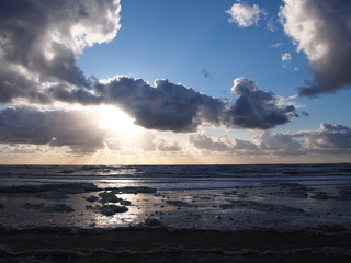North Sea beach in the later afternoon (Zandvoort aan Zee, North Holland, The Netherlands)	