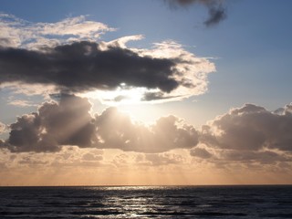Fototapeta na wymiar North Sea beach in the later afternoon (Zandvoort aan Zee, North Holland, The Netherlands) 