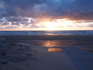 North Sea beach in the later afternoon (Zandvoort aan Zee, North Holland, The Netherlands)	