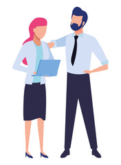 Business partners with documents