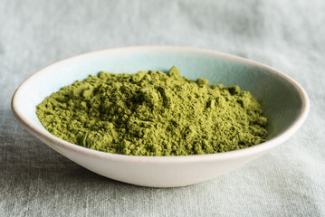 Green Matcha Tea in a Bowl