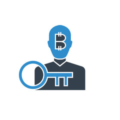 bitcoin user and encryption key icon