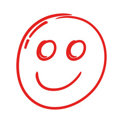 red hand drawn emoticon
