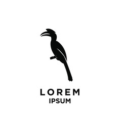horn bill bird black color silhouette white isolated background isolated logo icon design vector illustration © Alpha Vector