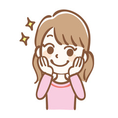 喜ぶ女の子のイラスト