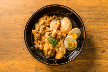とり肉の煮物　Chicken and egg simmered Japanese food
