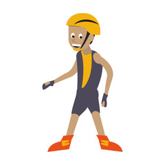 Young man with jetski suit