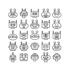 robot head avatar icons