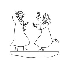 happy students boys graduated celebrating