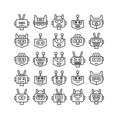 robot head avatar icons