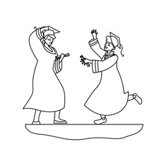 happy students boys graduated celebrating