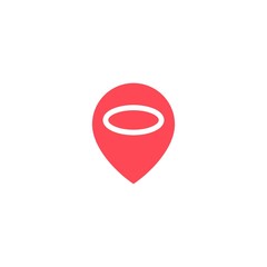 halo pin secure location logo vector icon illustration