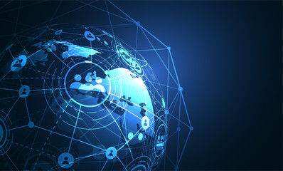 Global network connection. World map point and line composition concept of global business. Vector Illustration