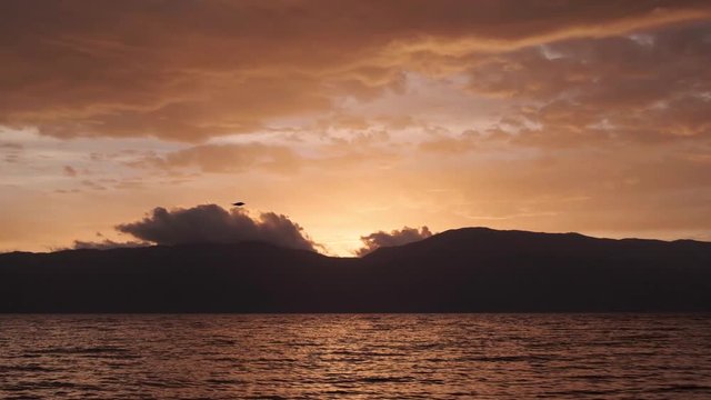 Lake Ohrid at sunrise in Albania
