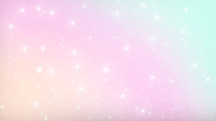 Holographic Abstract Kawaii universe princess colors Fantasy Pastel Fairy rainbow stars and blurs background. 