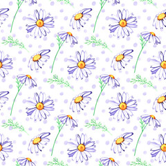 Watercolor hand painted provence village seamless pattern.