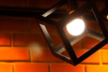 Lamp hanging on the ceiling