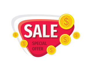 Sale promotion vector banner. Special offer badge emblem. 