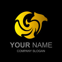 phoenix bird logo with modern and luxurious look, eagle icon,  logo ready to use