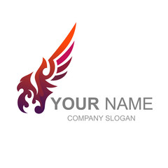 Fototapeta premium phoenix fire flame logo with modern and luxurious look, logo ready to use