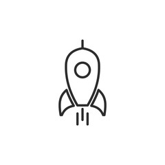 Rocket icon vector. Rocket symbol illustration isolated sign. Rocket logo design inspiration