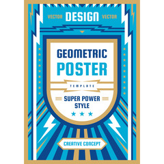 Art design poster. Graphic vertical banner. Vector illustration. Geometric abstract background. 