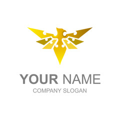 Obraz premium logo eagle with a strong and luxurious look, logo ready to use