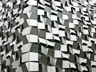 Artistic exterior of modern multi-storey parking garage known locally as the Cheese Grater, Sheffield city centre, S. Yorkshire.