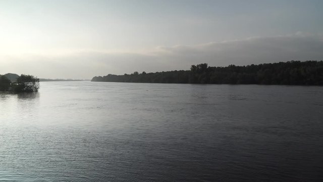 River Sava in Brcko district, Bosnia and Herzegovina. River Sava is a natural border between Bosnia and Croatia