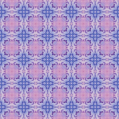 Red blue checked allover seamless pattern. Hand dr